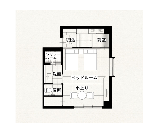 バリアフリーモダン和洋室　客室間取り図