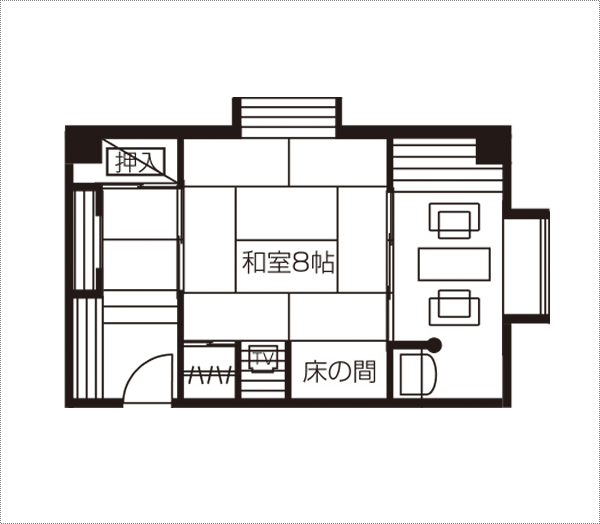 和室8畳　客室間取り図