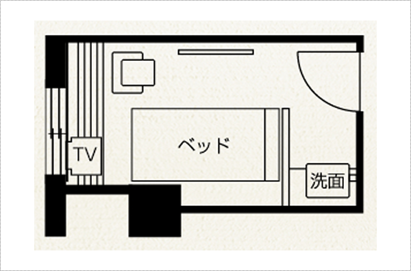 シングル　客室間取り図