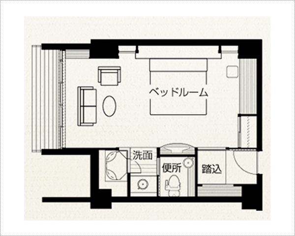 モダン和風ダブル　客室間取り図