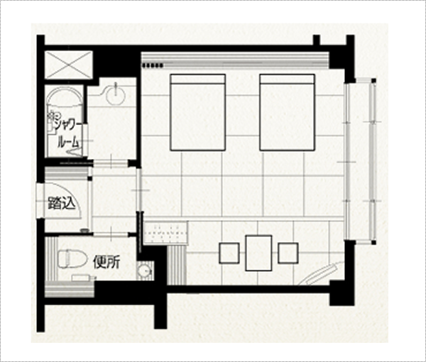 モダン和風ツイン　客室間取り図